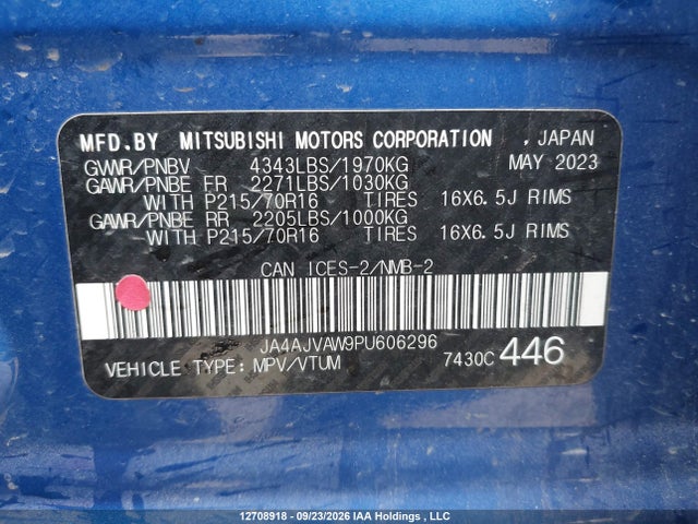 Aukcja sprzedaży 2023 Mitsubishi Rvr Gt/le/se/sel, vin: JA4AJVAW9PU606296, numer aukcji: 12708918