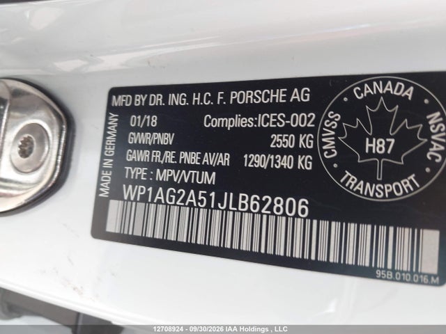 WP1AG2A51JLB62806 Porsche Macan Gts