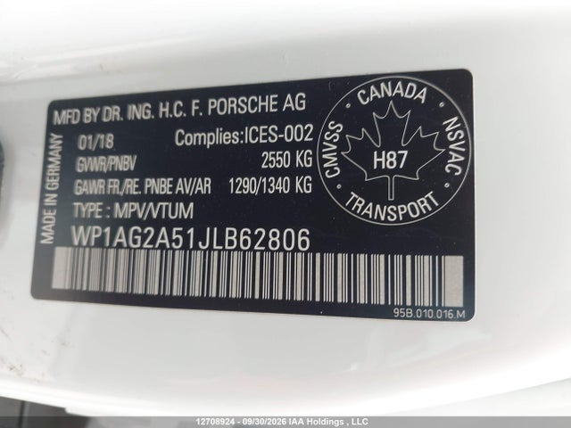 WP1AG2A51JLB62806 Porsche Macan Gts