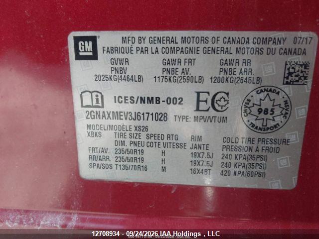 Aukcja sprzedaży 2018 Chevrolet Equinox Premier, vin: 2GNAXMEV3J6171028, numer aukcji: 12708934