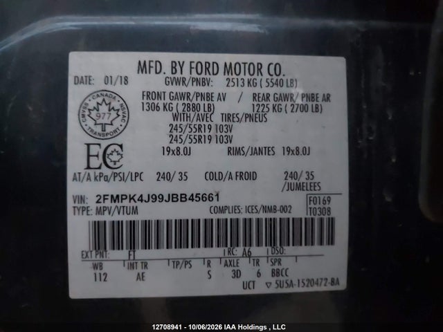 Ford EDGE SEL 2018 2FMPK4J99JBB45661 Image 19
