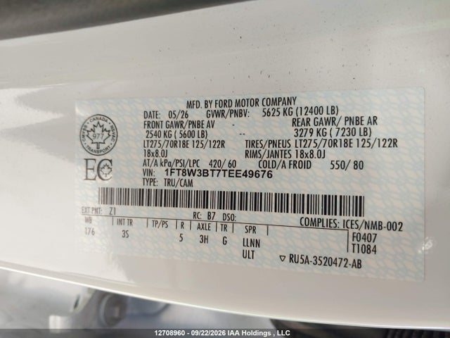 Ford F350 Super Duty 2026 1FT8W3BT7TEE49676 Image 9