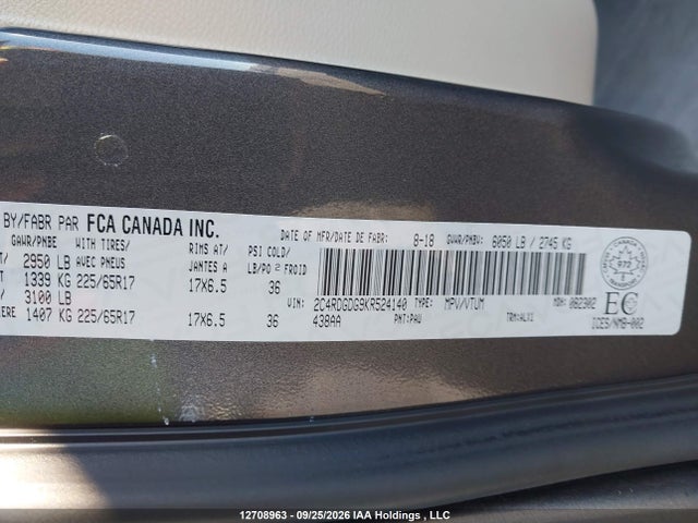 2C4RDGDG9KR524140 Dodge Grand Caravan Crew