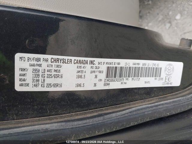 2012 Dodge Grand Caravan Se მანქანა იყიდება აუქციონზე, vin: 2C4RDGBG6CR222079, აუქციონის ნომერი: 12708974