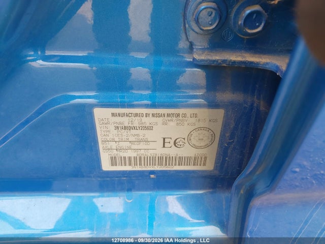 3N1AB8DVXLY205602 Nissan Sentra