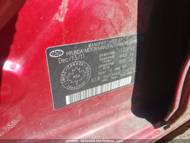 Продажа на аукционе авто 2012 Hyundai Elantra Gls/limited, vin: 5NPDH4AE7CH131431, номер лота: 12708993