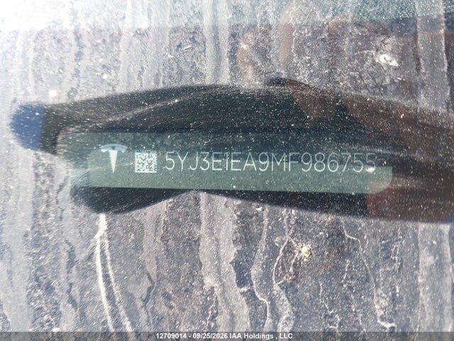 12709014 :رقم المزاد ، 5YJ3E1EA9MF986755 vin ، 2021 Tesla Model 3 Standard Range/standard Range Plus مزاد بيع