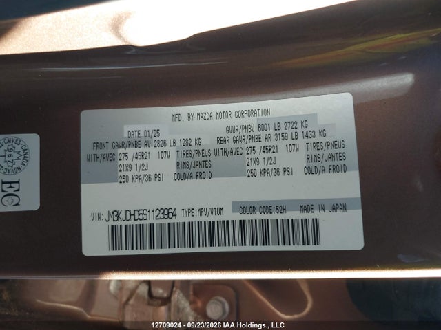 Продаж на аукціоні авто 2025 Mazda Cx-70 Premium, vin: JM3KJDHD5S1123964, номер лоту: 12709024