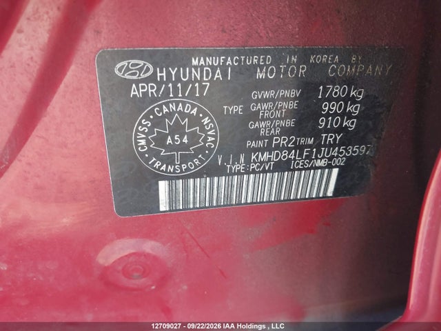 Продажа на аукционе авто 2018 Hyundai Elantra Gl, vin: KMHD84LF1JU453597, номер лота: 12709027