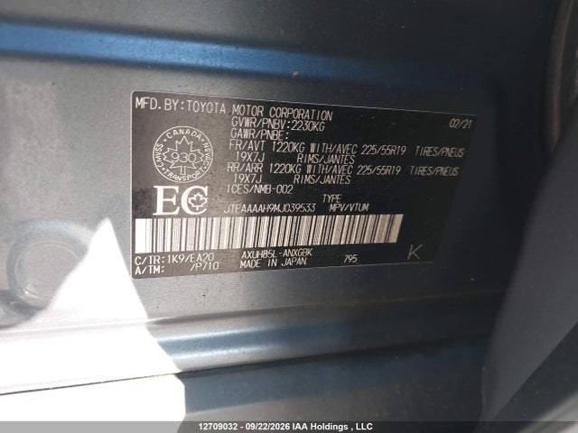 JTEAAAAH9MJ039533 Toyota Venza Xle