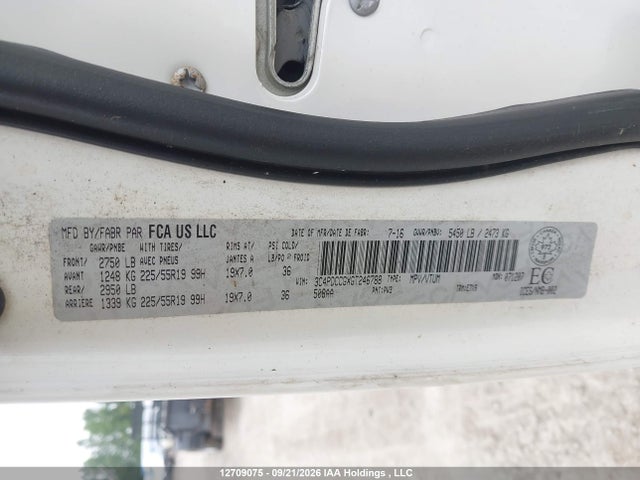 2016 Dodge Journey მანქანა იყიდება აუქციონზე, vin: 3C4PDCCGXGT246788, აუქციონის ნომერი: 12709075