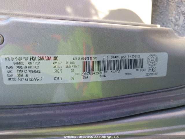 12709085 :رقم المزاد ، 2C4RDGBG5FR724764 vin ، 2015 Dodge Grand Caravan مزاد بيع