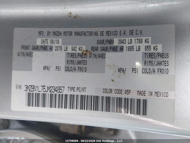 3MZBN1L76JM234857 Mazda Mazda3 50th Anniversary Edition/gs