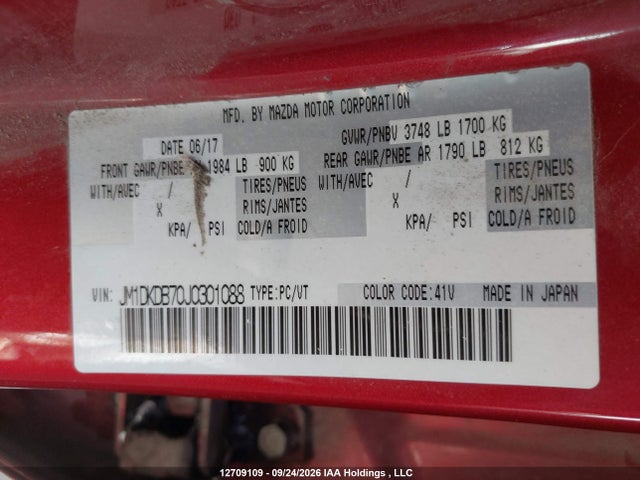 Продаж на аукціоні авто 2018 Mazda Cx-3 Gx, vin: JM1DKDB70J0301088, номер лоту: 12709109