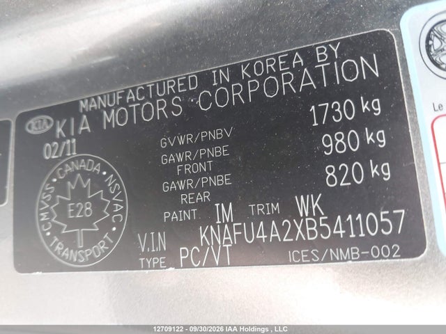 Продаж на аукціоні авто 2011 Kia Forte 2.0l Ex, vin: KNAFU4A2XB5411057, номер лоту: 12709122