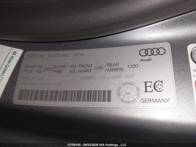 12709150 :رقم المزاد ، WAU3MCFC8FN010580 vin ، 2015 Audi A7 3.0 Tdi Technik مزاد بيع
