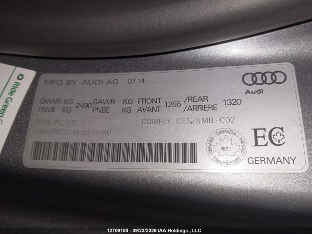 12709150 :رقم المزاد ، WAU3MCFC8FN010580 vin ، 2015 Audi A7 3.0 Tdi Technik مزاد بيع