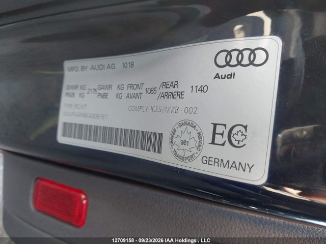 Auction sale of the 2019 Audi A4 Prestige, vin: WAUFNAF46KA009761, lot number: 12709158