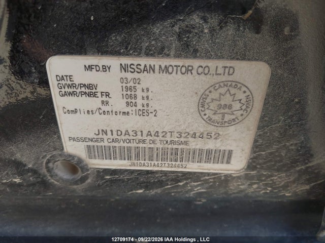 12709174 :رقم المزاد ، JN1DA31A42T324452 vin ، 2002 Nissan Maxima Se مزاد بيع