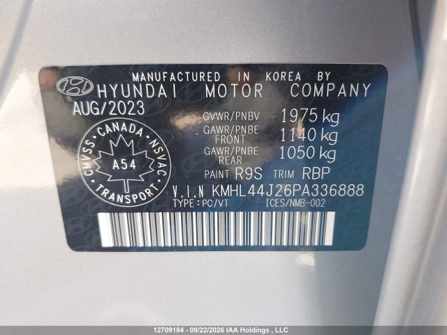 12709184 :رقم المزاد ، KMHL44J26PA336888 vin ، 2023 Hyundai Sonata Sel Plus مزاد بيع