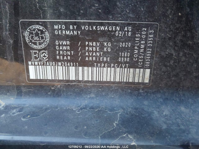 Продажа на аукционе авто 2018 Volkswagen Golf R, vin: WVWVF7AU0JW204911, номер лота: 12709212