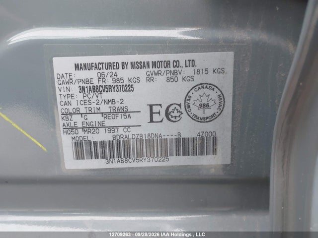 Nissan SENTRA SV 2024 3N1AB8CV5RY370225 Image 9