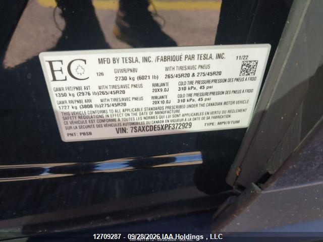 7SAXCDE5XPF372929 Tesla MODEL X