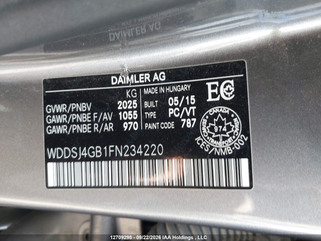 2015 Mercedes-benz Cla 250 4matic მანქანა იყიდება აუქციონზე, vin: WDDSJ4GB1FN234220, აუქციონის ნომერი: 12709298