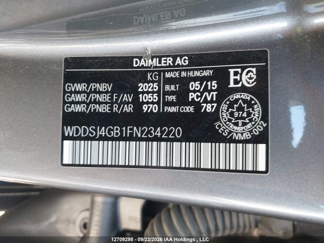 2015 Mercedes-benz Cla 250 4matic მანქანა იყიდება აუქციონზე, vin: WDDSJ4GB1FN234220, აუქციონის ნომერი: 12709298