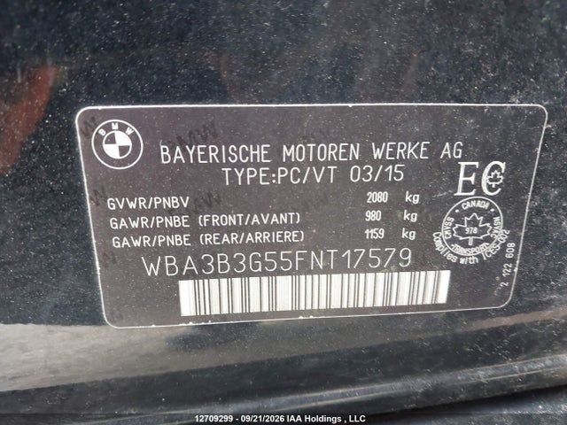 Aukcja sprzedaży 2015 Bmw 328 Xi, vin: WBA3B3G55FNT17579, numer aukcji: 12709299