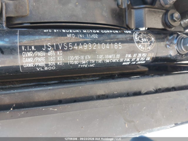 Продаж на аукціоні авто 2003 Suzuki Vl800, vin: JS1VS54A932104165, номер лоту: 12709306