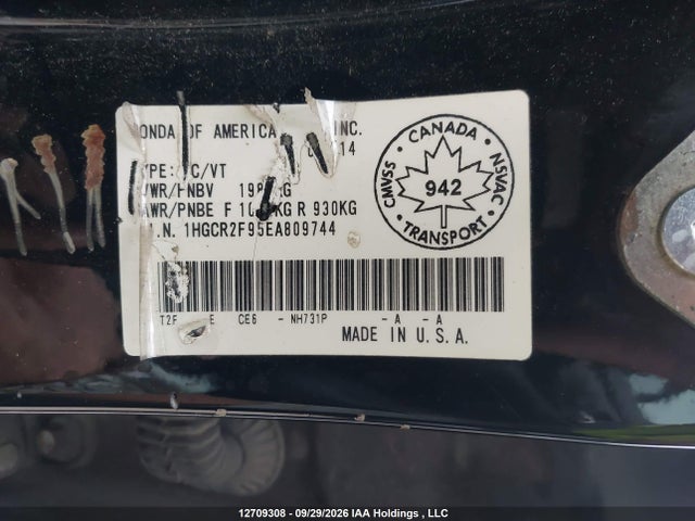Aukcja sprzedaży 2014 Honda Accord Touring, vin: 1HGCR2F95EA809744, numer aukcji: 12709308