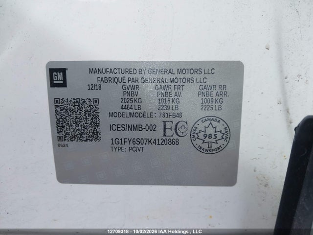 Chevrolet BOLT EV LT 2019 1G1FY6S07K4120868 Image 17