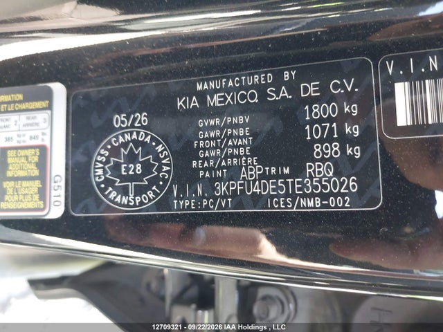 12709321 :رقم المزاد ، 3KPFU4DE5TE355026 vin ، 2026 Kia K4 Ex مزاد بيع