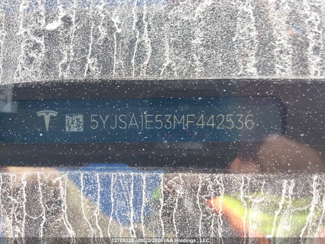 2021 Tesla Model S მანქანა იყიდება აუქციონზე, vin: 5YJSA1E53MF442536, აუქციონის ნომერი: 12709328