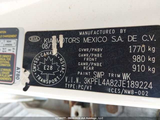 KIA FORTE EX 2018 3KPFL4A82JE189224 Image 9