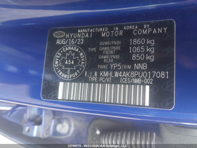 2023 Hyundai Elantra N მანქანა იყიდება აუქციონზე, vin: KMHLW4AK8PU017081, აუქციონის ნომერი: 12709379