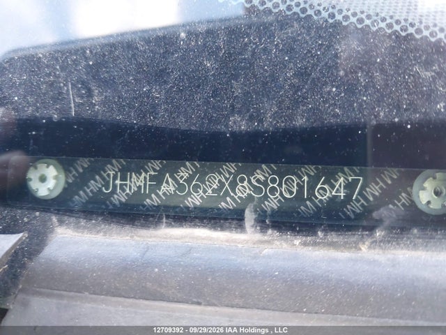 2008 Honda Civic Hybrid მანქანა იყიდება აუქციონზე, vin: JHMFA362X8S801647, აუქციონის ნომერი: 12709392