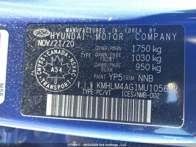 Продажа на аукционе авто 2021 Hyundai Elantra Preferred Ivt With Sun And Tech Package, vin: KMHLM4AG1MU105662, номер лота: 12709417