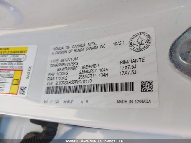 Honda CR-V LX 2023 2HKRS4H25PH104110 Image 19
