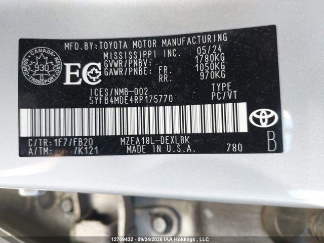 Toyota Corolla 2024 5YFB4MDE4RP175770 Image 19