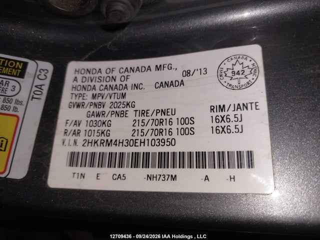 Honda CR-V 2014 2HKRM4H30EH103950 Image 9