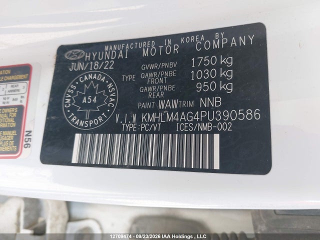 12709474 :رقم المزاد ، KMHLM4AG4PU390586 vin ، 2023 Hyundai Elantra Preferred Ivt مزاد بيع