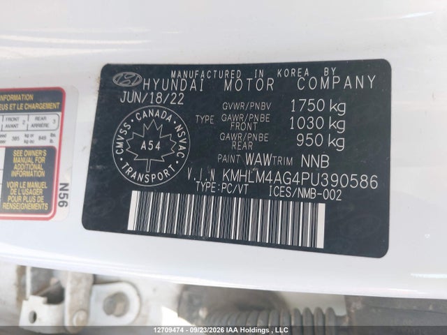 12709474 :رقم المزاد ، KMHLM4AG4PU390586 vin ، 2023 Hyundai Elantra Preferred Ivt مزاد بيع