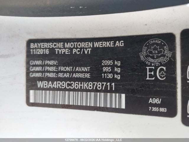 Продаж на аукціоні авто 2017 Bmw 430xi, vin: WBA4R9C36HK878711, номер лоту: 12709479