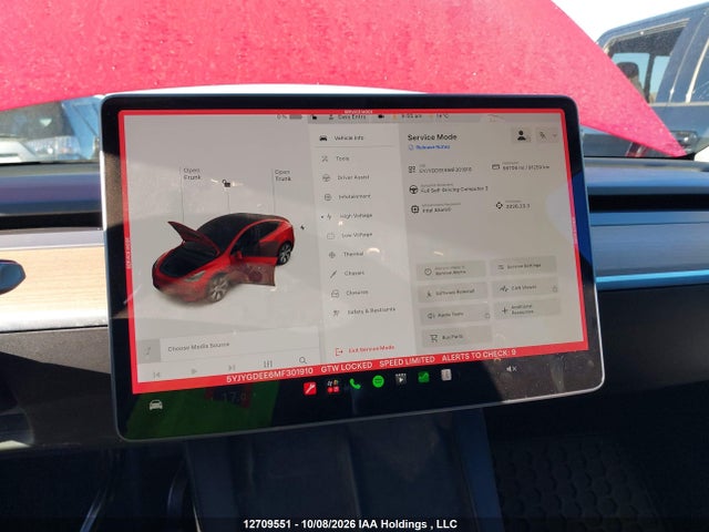 2021 Tesla Model Y Long Range მანქანა იყიდება აუქციონზე, vin: 5YJYGDEE6MF301910, აუქციონის ნომერი: 12709551