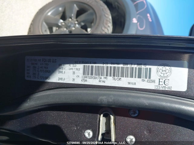 12709595 :رقم المزاد ، 1C6RR7GG5KS641734 vin ، 2019 Ram 1500 Classic Slt مزاد بيع