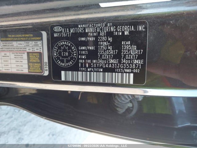KIA Sorento 2.4l Lx 2018 5XYPG4A31JG353871 Image 9