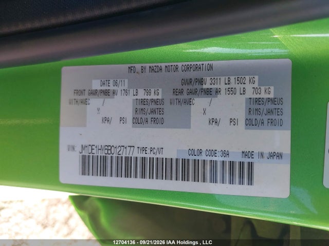 Продажа на аукционе авто 2011 Mazda Mazda2 Gs/gx, vin: JM1DE1HY6B0127177, номер лота: 12704136