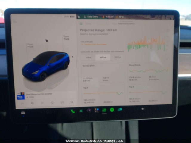2022 Tesla Model Y Long Range მანქანა იყიდება აუქციონზე, vin: 7SAYGAEE7NF524539, აუქციონის ნომერი: 12709650